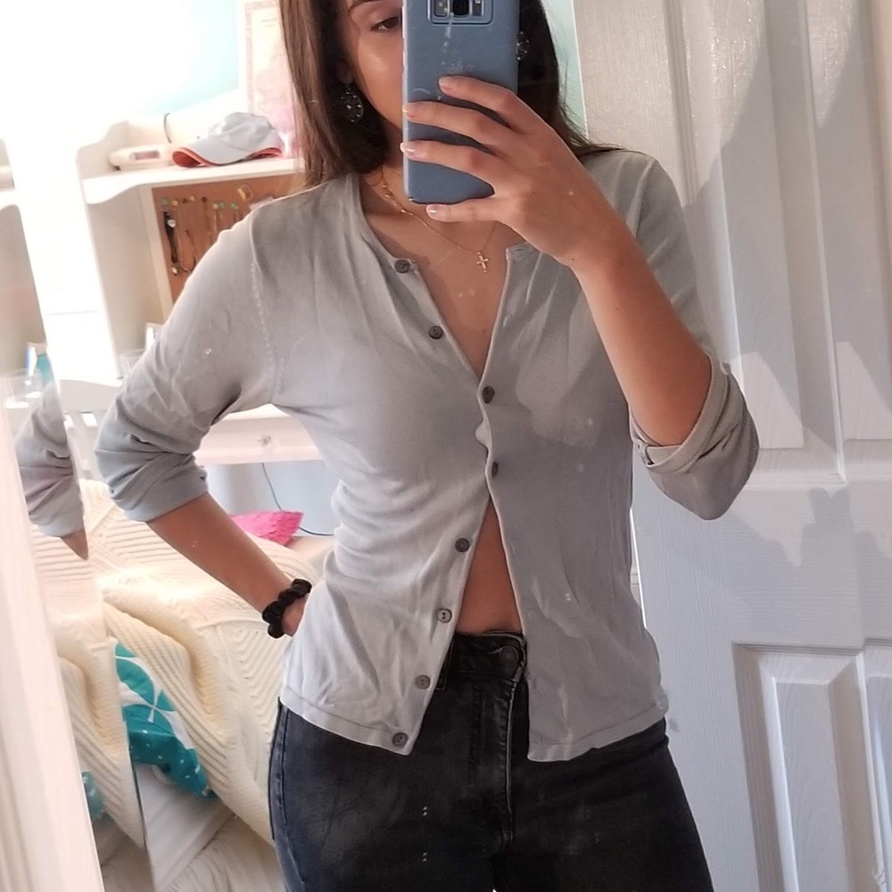 Pale blue cardigan